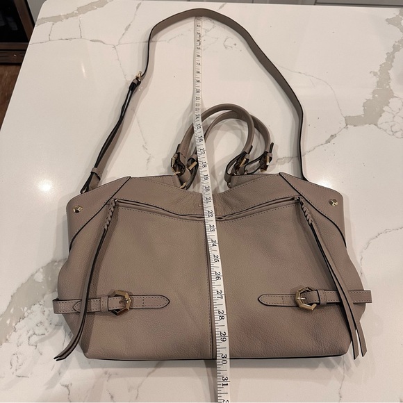 LODIS NWT Nikki Pebbled Leather Satchel Shoulder Bag Crossbody Purse Ash Gray - Picture 14 of 16